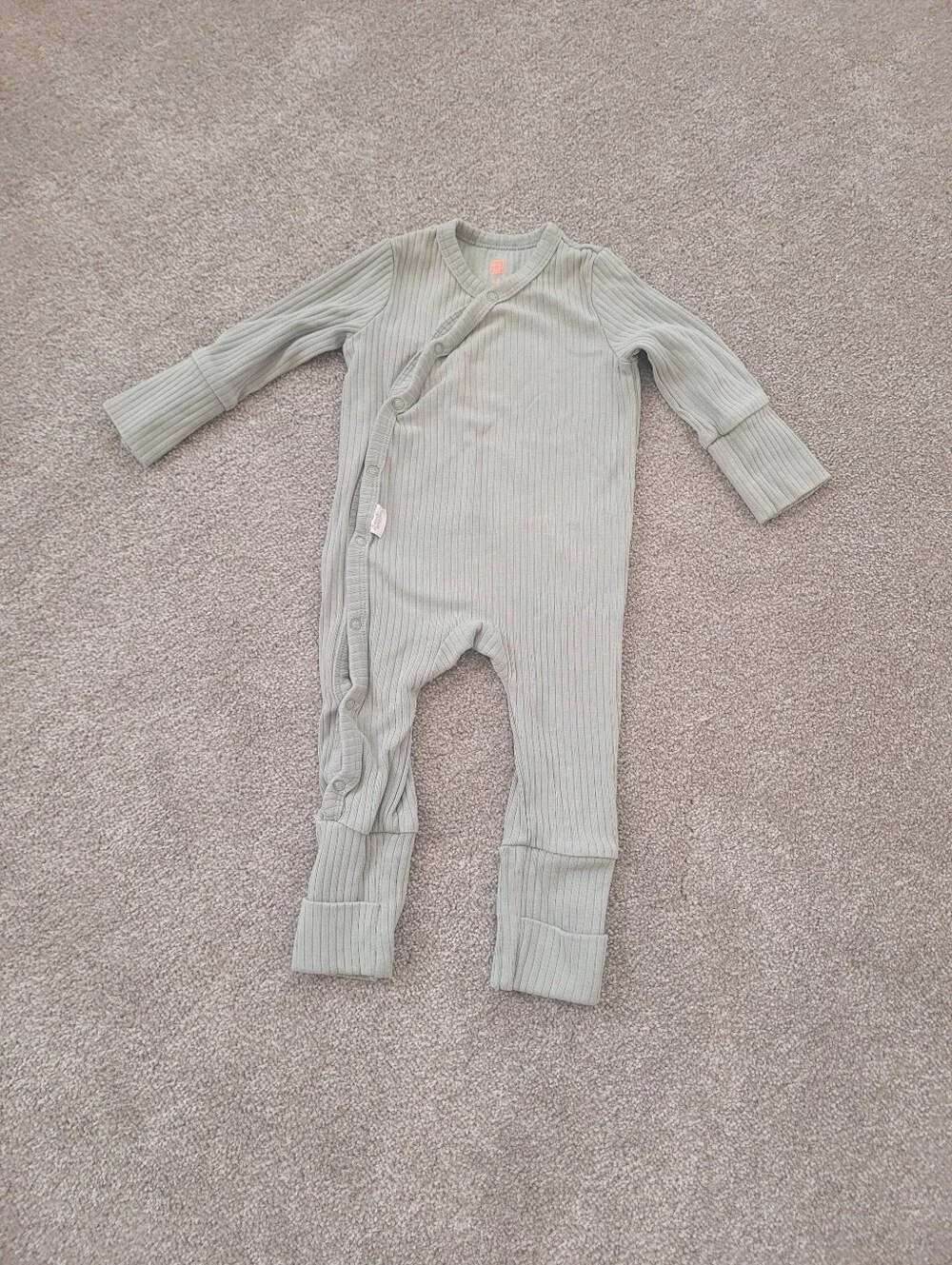 Hema Baby Bamboo Green Ribbed Pajamas Size 0-3 Months
